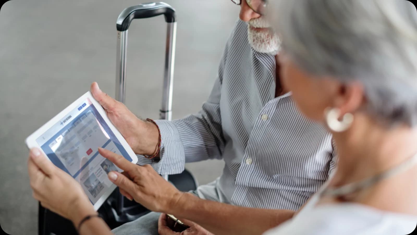 Senior woman using tablet