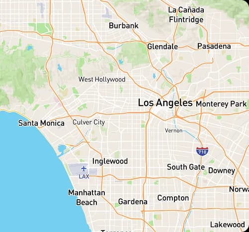 Map view of areas served